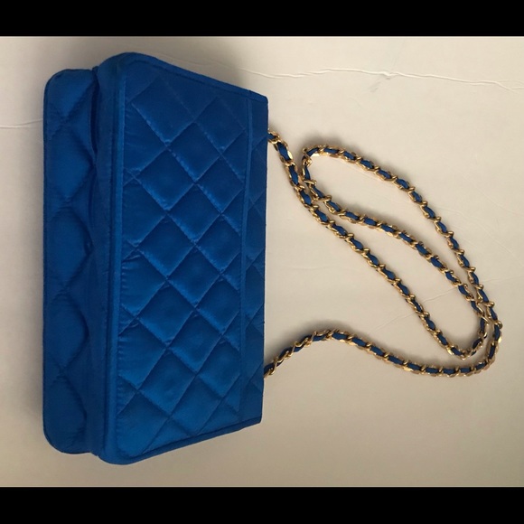 New Khanitha Blue Quilted Thai Silk Pocketbook Purse made in Thailand - Picture 15 of 16